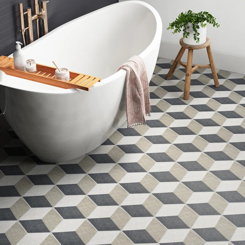 Traffic Hex 8.62" x 9.87" Porcelain Patterned Wall & Floor Tile | Wayfair Professional