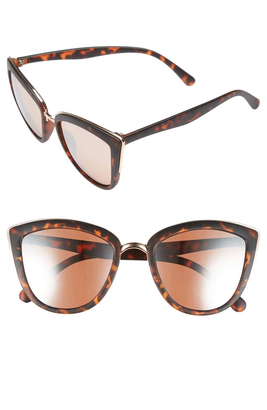 55mm Metal Rim Cat Eye Sunglasses | Nordstrom