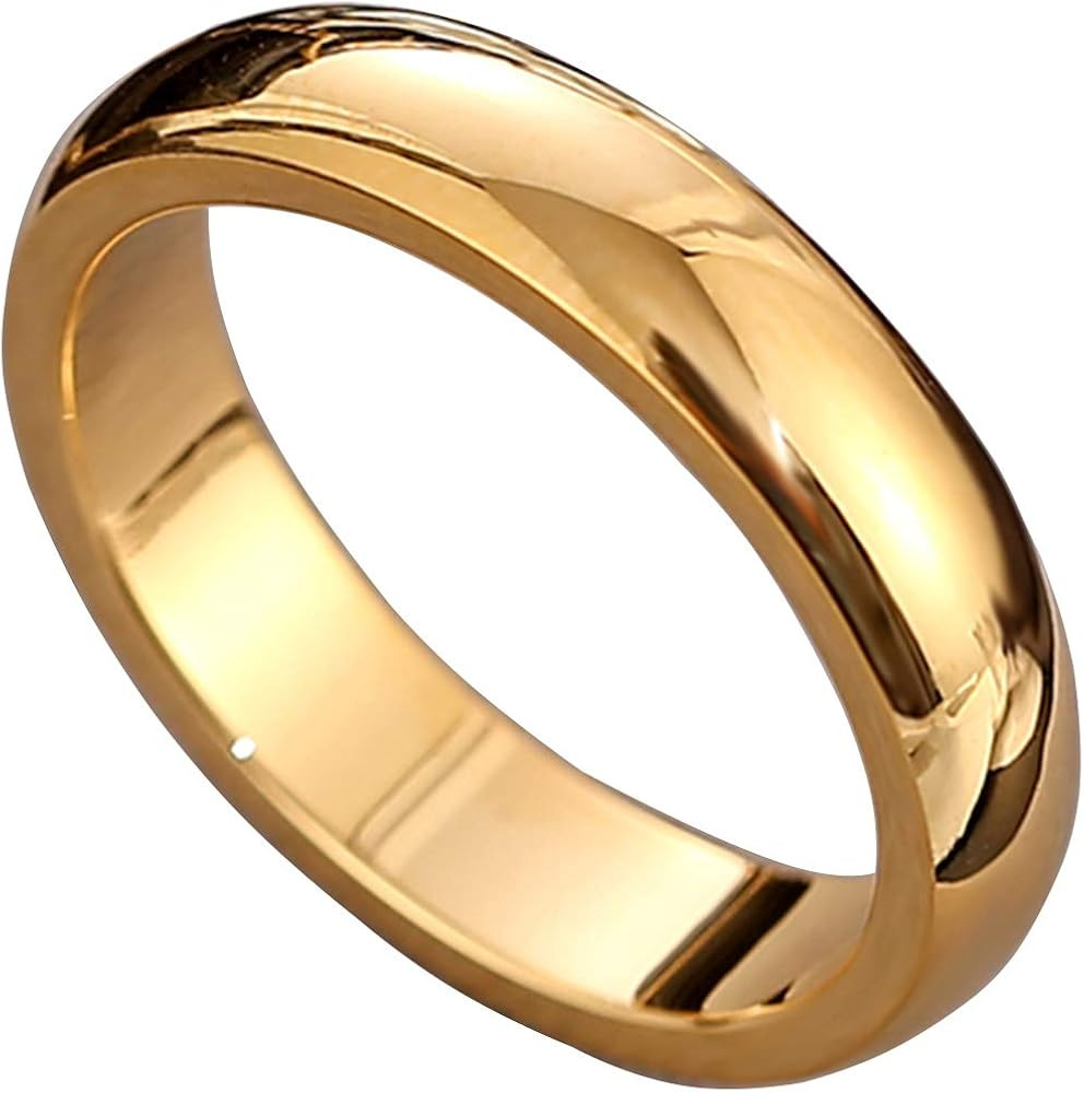 CCBFY 2 MM 4 MM Stainless Steel Ring Jewel Roman Numerals Stackable High Polish Plain Dome Tarnis... | Amazon (US)