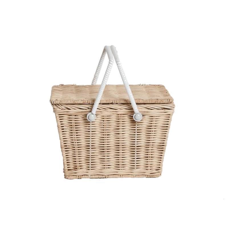 piki picnic basket, straw | minnow