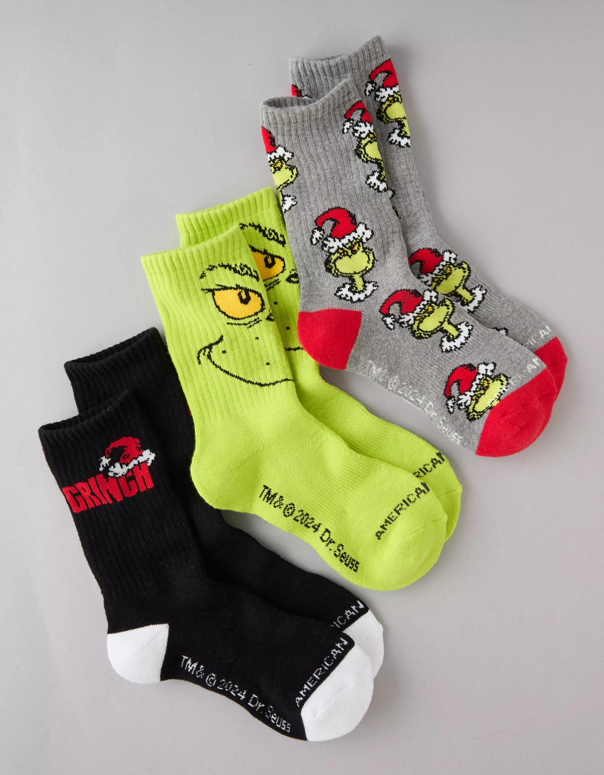 AE Grinch Socks 3-Pack | American Eagle Outfitters (US & CA)
