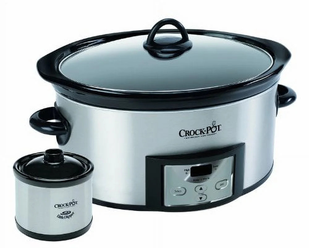 Crock-Pot 6-Quart Countdown Programmable Oval Slow Cooker with Dipper, Stainless Steel, SCCPVC605... | Walmart (US)