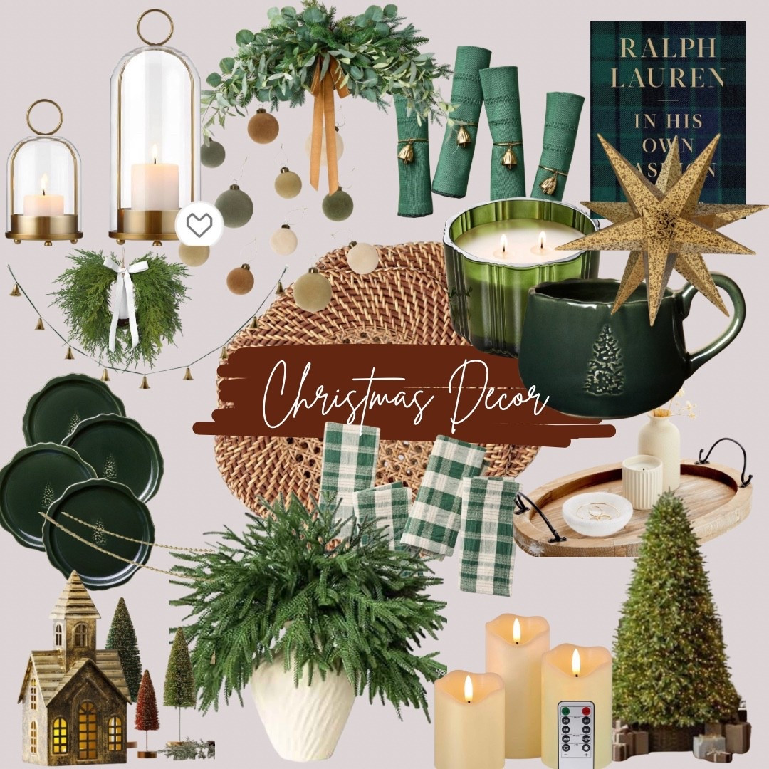 Green brown Christmas decor 

#LTKSeasonal #LTKHome #LTKHoliday