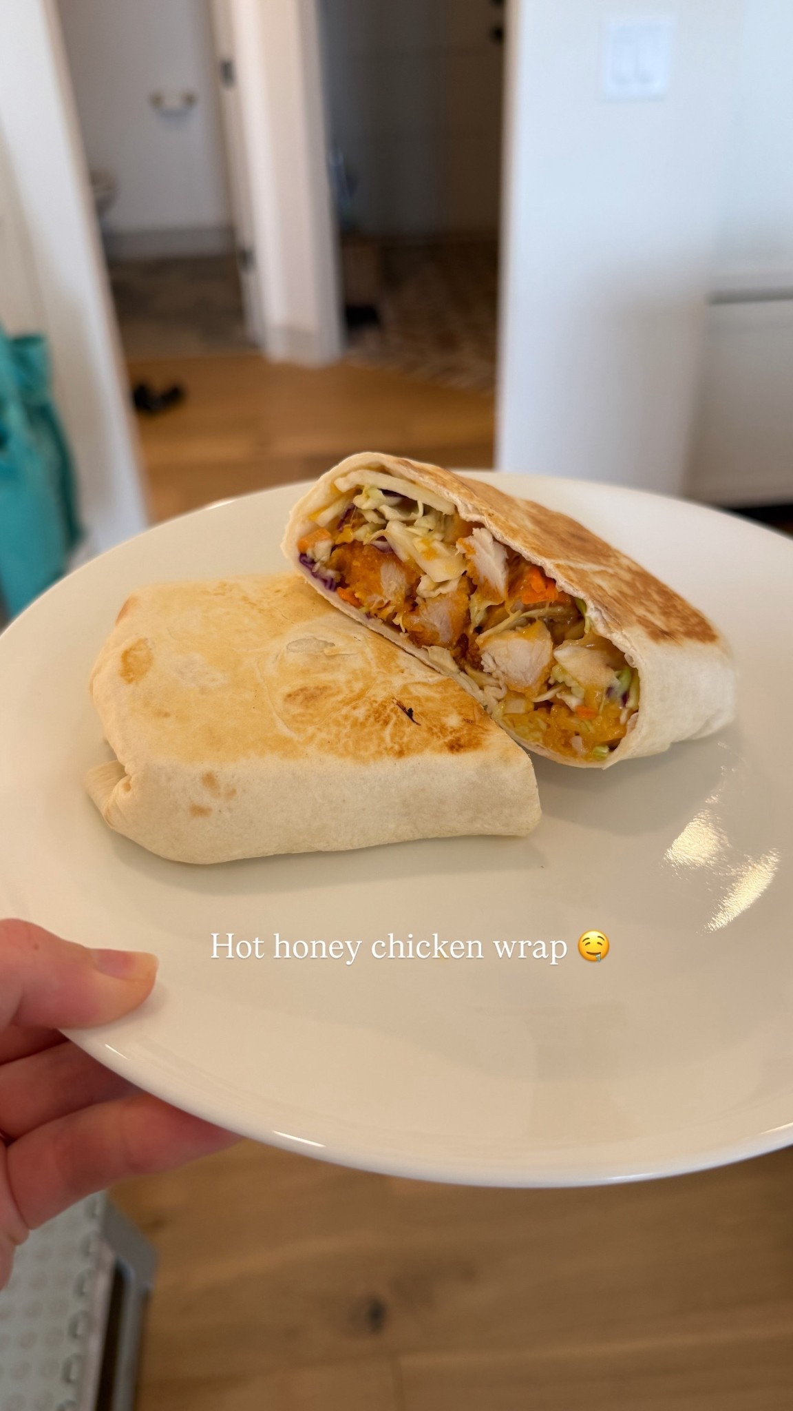 Add these ingredients to your next target pick up order and try this Hot Honey Chicken Wrap! 
 
5oz lightly breaded just bare chicken, spicy
21g Mikes hot honey
1 cup of tri colored Cole slaw mix
31g fat free or reduced fat cheese (I added Mexican style here, but cheddar is also great! 
1 carb balance burrito size mission tortilla 

Bake or air fry chicken as instructed on packaging. Once cooked, mix all ingredients together and add onto the tortilla. I like to then microwave this for like 15 seconds and then wrap it. Finally toast it over medium heat until your preferred finish! So yum!!! 

#LTKfitnessgoals #LTKfoodie #LTKselfcare