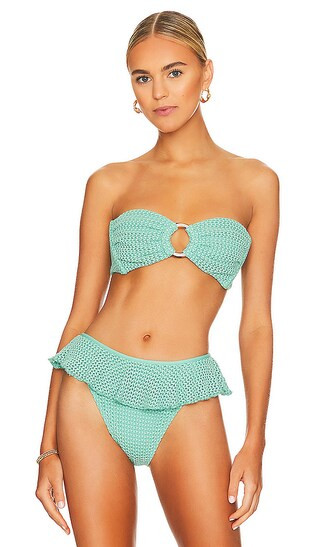 Tori Bandeau Bikini Top in Turquoise | Revolve Clothing (Global)