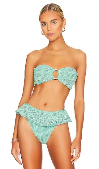 Tori Bandeau Bikini Top in Turquoise | Revolve Clothing (Global)