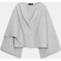 Zara - 100% Wool Cape Coat With Scarf - Women - Pearl Gray - Women | Zara US