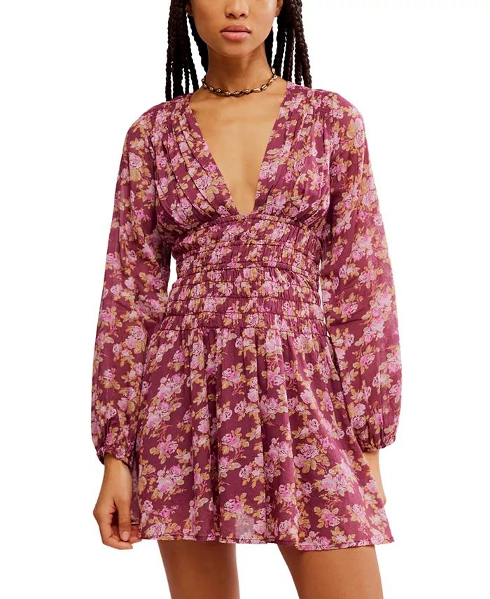 Free People Women's Keep You Smocked Mini Dress - Macy's | Macy's