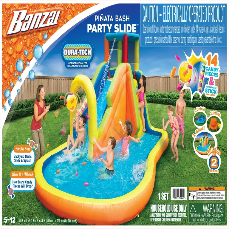Banzai Inflatable Pinata Bash Party Slide Water Park | Walmart (US)