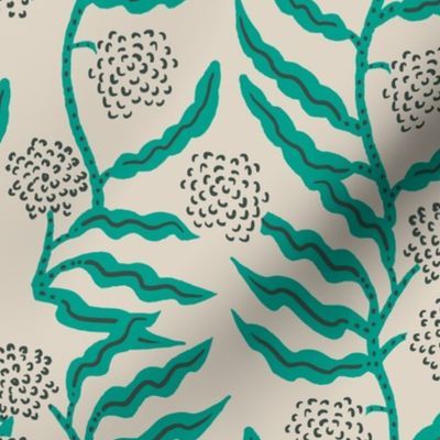 LA VILLE VINE MINT | Spoonflower