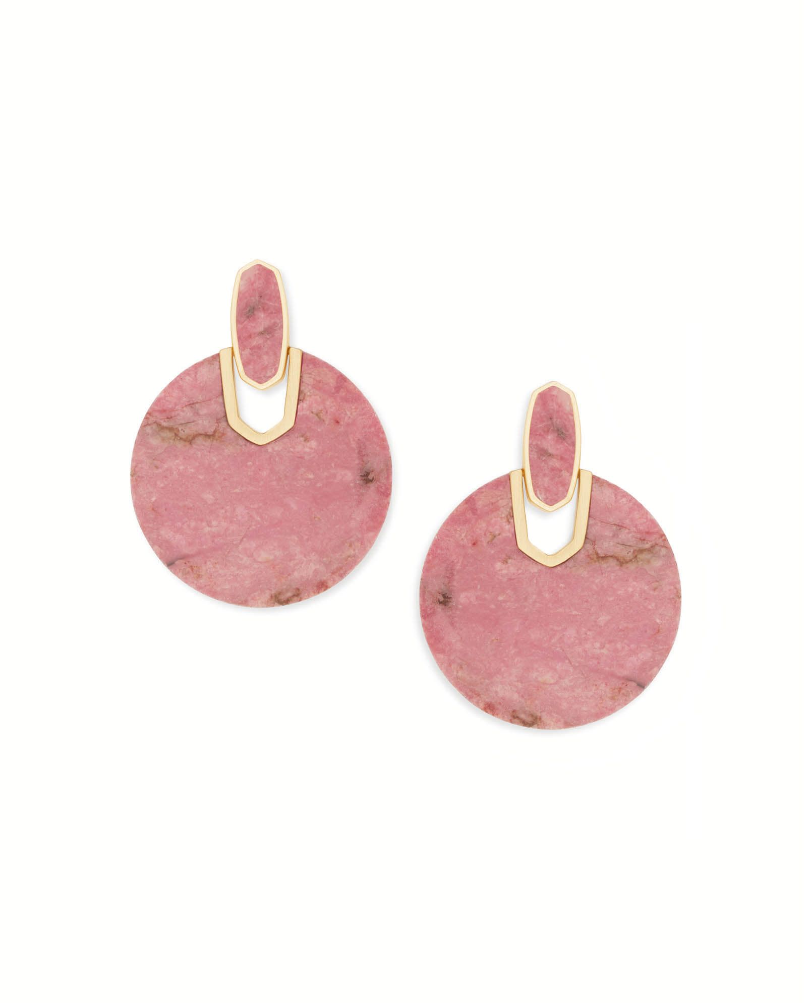 Didi Gold Statement Earrings in Pink Rhodonite | Kendra Scott