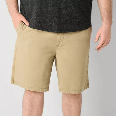 St. John's Bay Pull-On Deck 10" & 11" Mens Big and Tall Stretch Fabric Chino Short, X-large Tall, Beige | JCPenney