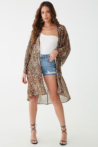 Sheer Leopard Print Kimono | Forever 21 (US)