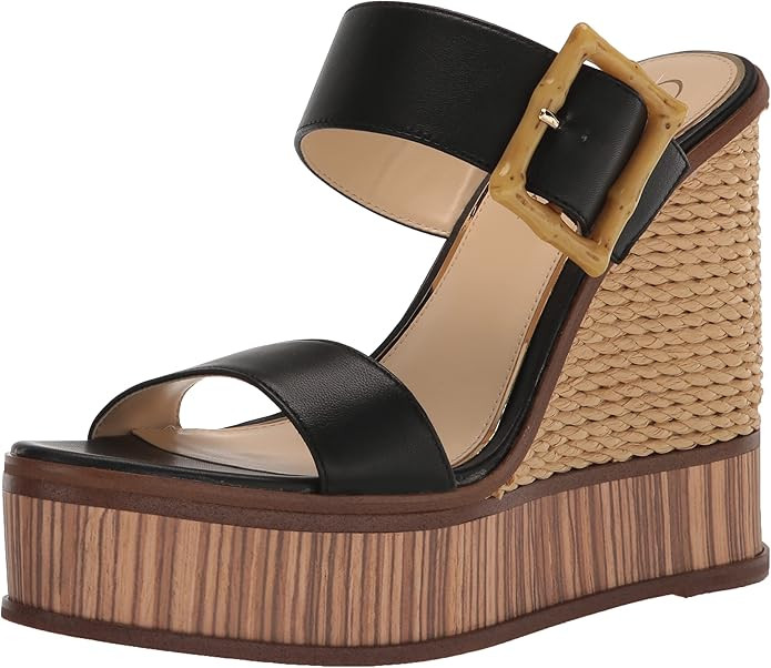 Jessica Simpson Women's Hendrya Wedge Sandal, Black, 7 | Amazon (US)