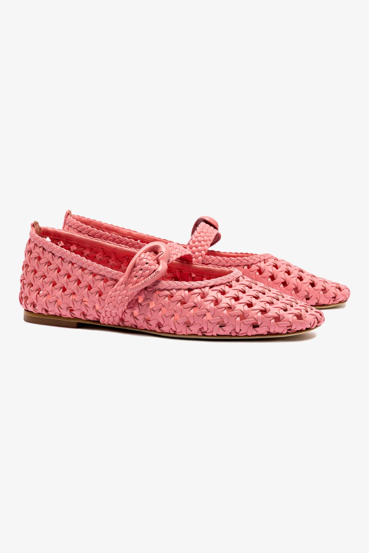 Verona Macrame Ballet Flat In Sorbet Pink Leather | Larroude