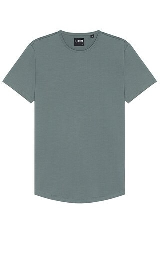 Cuts AO Curve Hem Tee in Sage. - size L (also in S, XL/1X) | Revolve Clothing (Global)