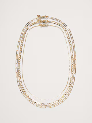Ravena Delicate Chains Set Of 3 Aureus + Argent | Banana Republic (US)
