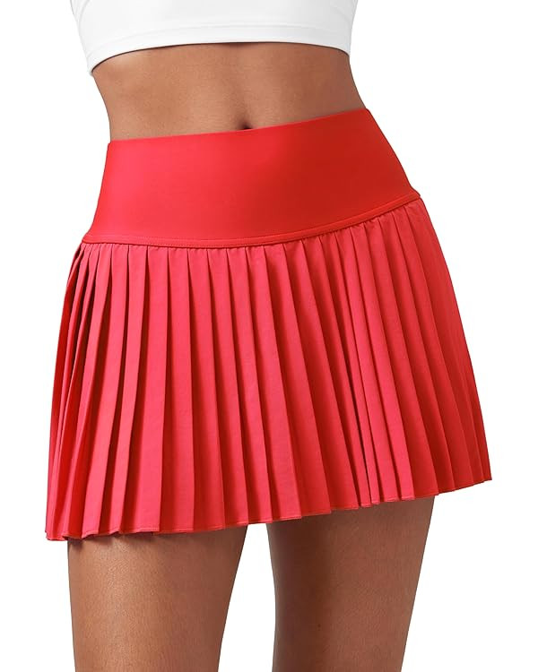 CRZ YOGA Women's High Waisted Pleated Tennis Skirts with Pockets Tummy Control Casual Liner A Lin... | Amazon (US)