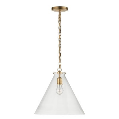 Katie Conical Pendant, Clear Glass, Antique Brass | Williams-Sonoma