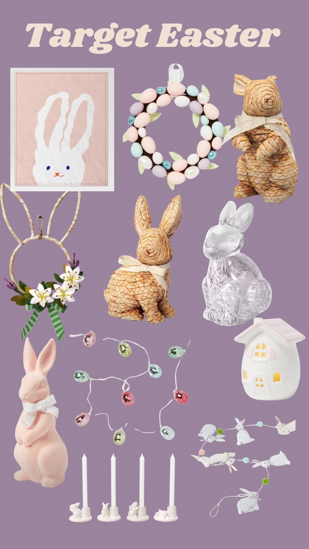 Target always has the best spring and Easter decor and at always starts to sell out early! How cute are the disco eggs and rattan bunnies?

#LTKFindsUnder50 #LTKSeasonal #LTKHome