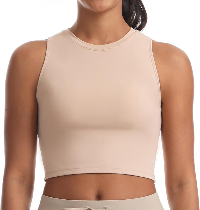 Sports Bras for Women Removable Padded Athletic Yoga Running Crop Tops Sleeveless Gym Workout Top... | Amazon (US)