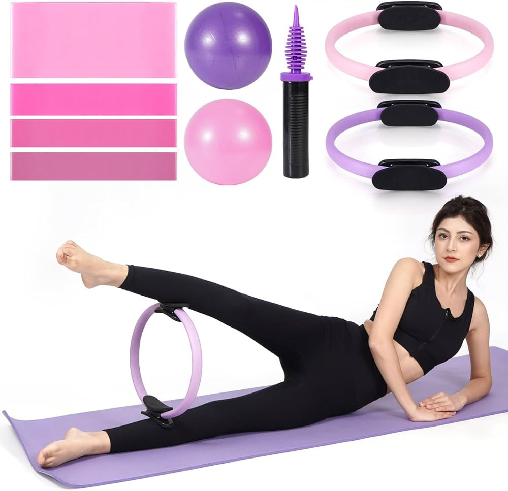 Tsikavo Pilates Ring Circle and Pilates Ball Set, 12 Inch&14Inch Magic Circle Pilates Ring,9 Inch... | Amazon (US)