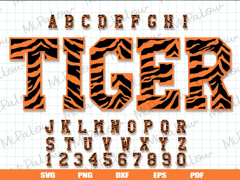 Tiger Font Svg, Tiger Alphabet Svg, Tiger Numbers Svg, Alphabet Cut Files for Cricut, Patterned A... | Etsy (US)
