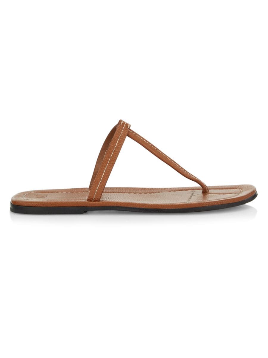 Leather T-Strap Sandals | Saks Fifth Avenue