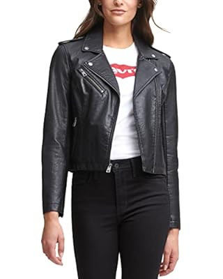 Levi's Women's Faux Leather Belted Motorcycle Jacket (Standard and Plus Sizes) | Amazon (US)