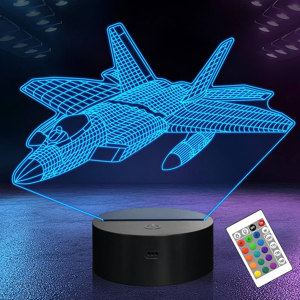 Airplane Model Gifts for Boys Men Pilot,16 Colors 3D Airplane Night Light for Aviation Lovers Roo... | Amazon (US)