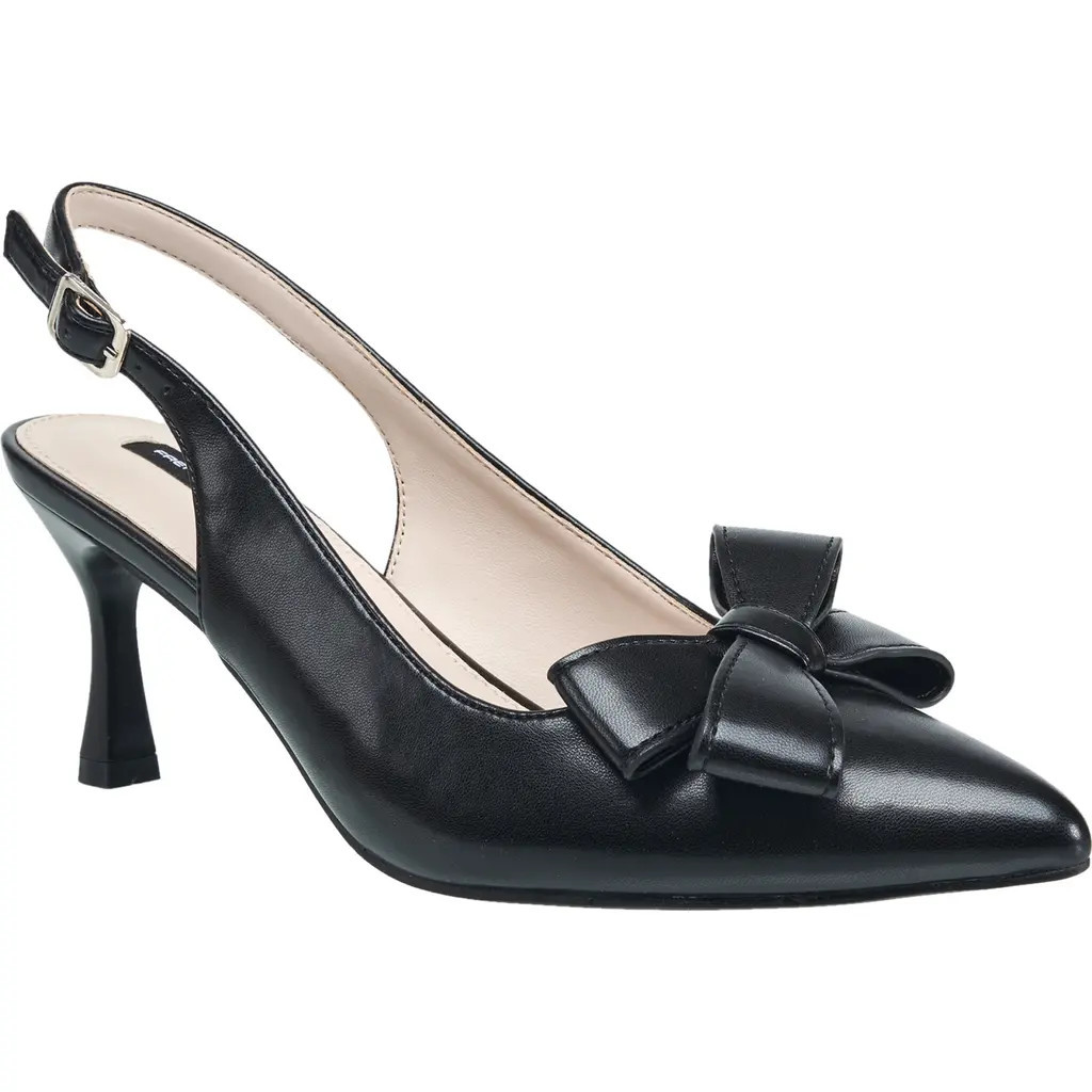 French Connection Brinton Oversized Bow Kitten Heel in Black at Nordstrom, Size 9 | Nordstrom