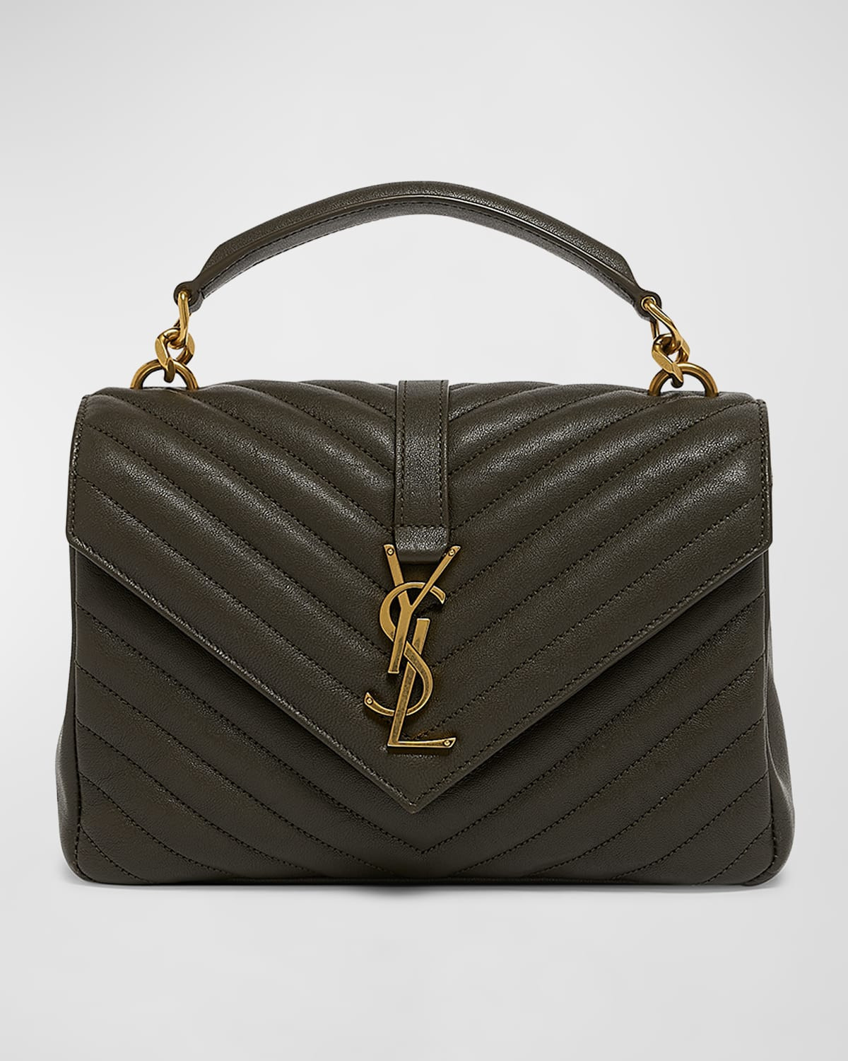 College Medium Flap YSL Shoulder Bag in Quilted Leather | Neiman Marcus
