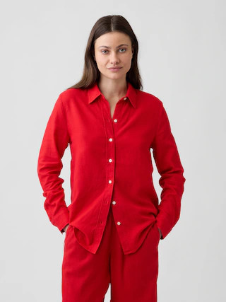 Linen-Blend Easy Shirt | Gap Factory