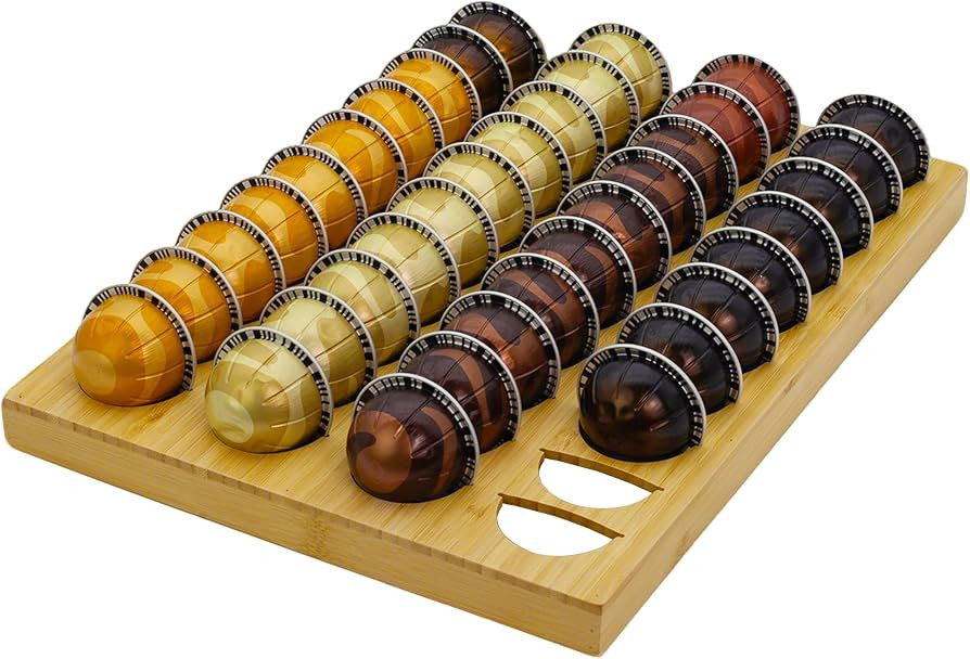 MinBoo Bamboo Coffee Capsule Storage Drawer Tray, Drawer Insert Organizer Holds 40 Pods, Compatib... | Amazon (US)