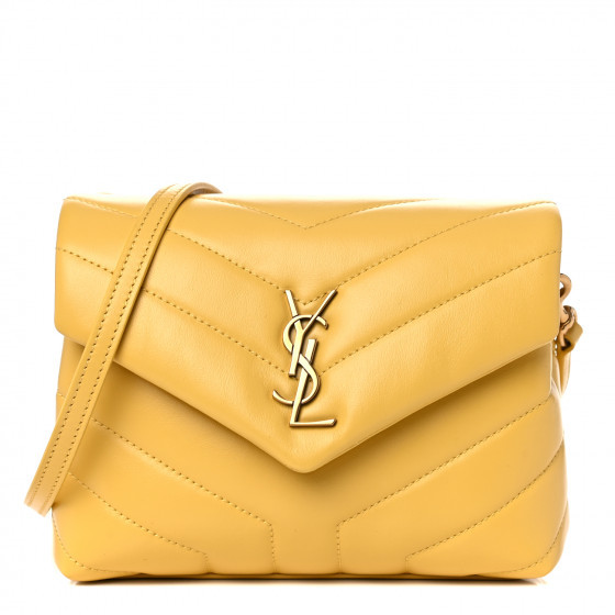 SAINT LAURENT Calfskin Y Quilted Monogram Toy Loulou Crossbody Bag Sunflower | Fashionphile