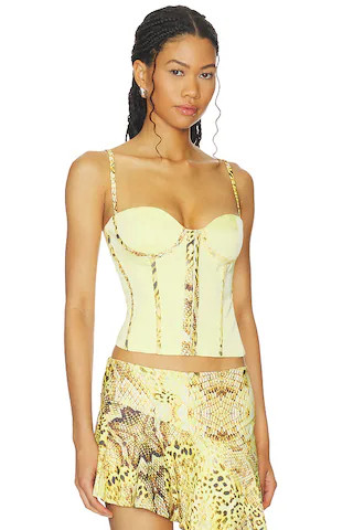 Ayana Corset Top in Lemon | Revolve Clothing (Global)