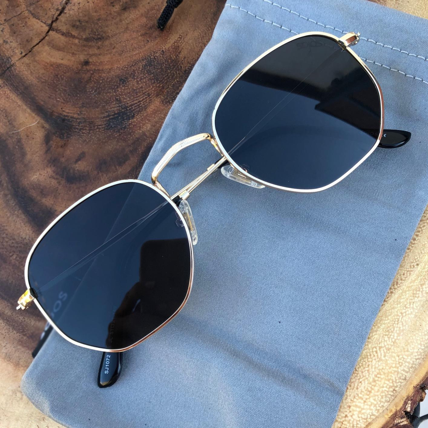 SOJOS Polarized Sunglasses for Women and Men Small Hexagonal Mirrored Lens SJ1072 | Amazon (US)