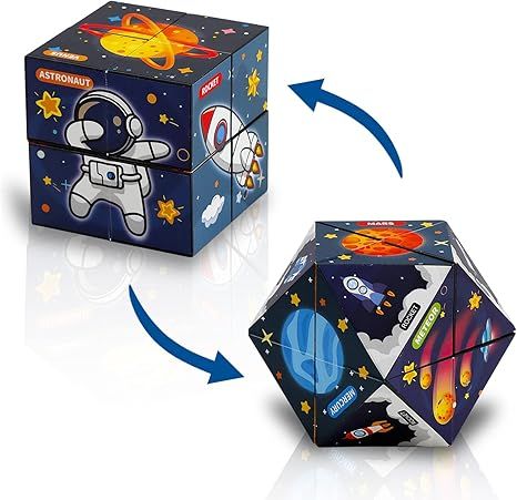 Magic Cube Fidget Toy, Star Cube Fidget Cube with 8 Build-in Magnets, Cool Mini Gadget for Stress... | Amazon (US)