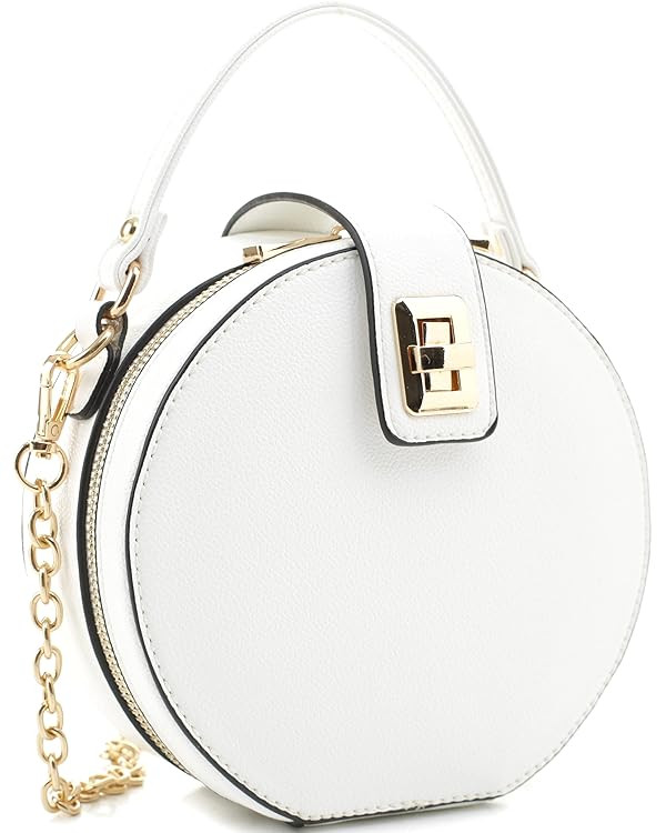 Medium Top-Handle Bow Quilted Neon Checker Vegan Leather Round Satchel Crossbody | Amazon (US)