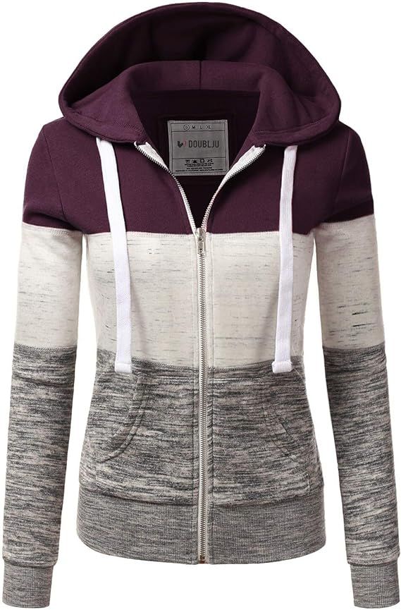 Doublju Lightweight Thin Zip-Up Hoodie Jacket for Women with Plus Size | Amazon (US)