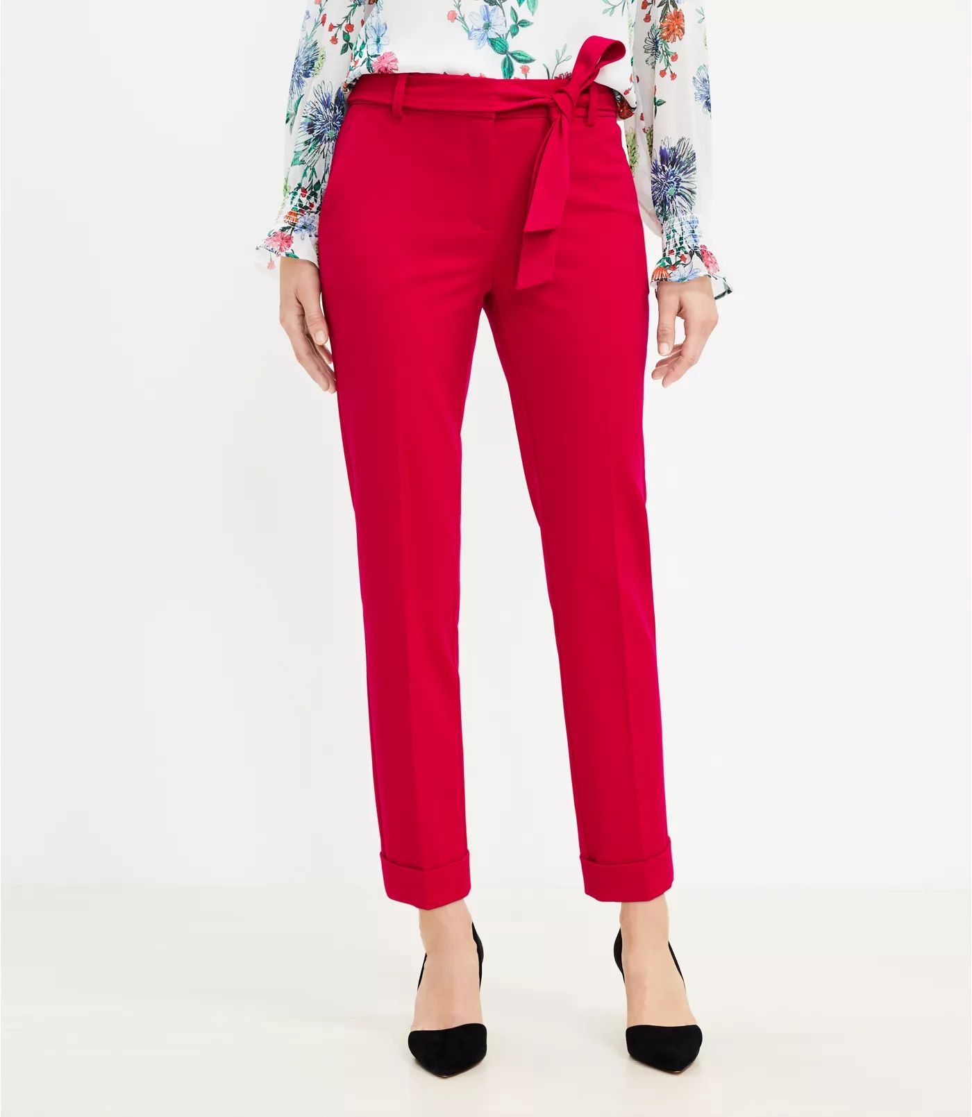 Devin Tie Waist Slim Pants | LOFT