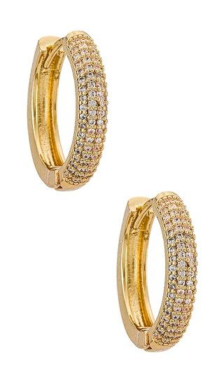 Diamond Hoop Earring in Gold | Revolve Clothing (Global)