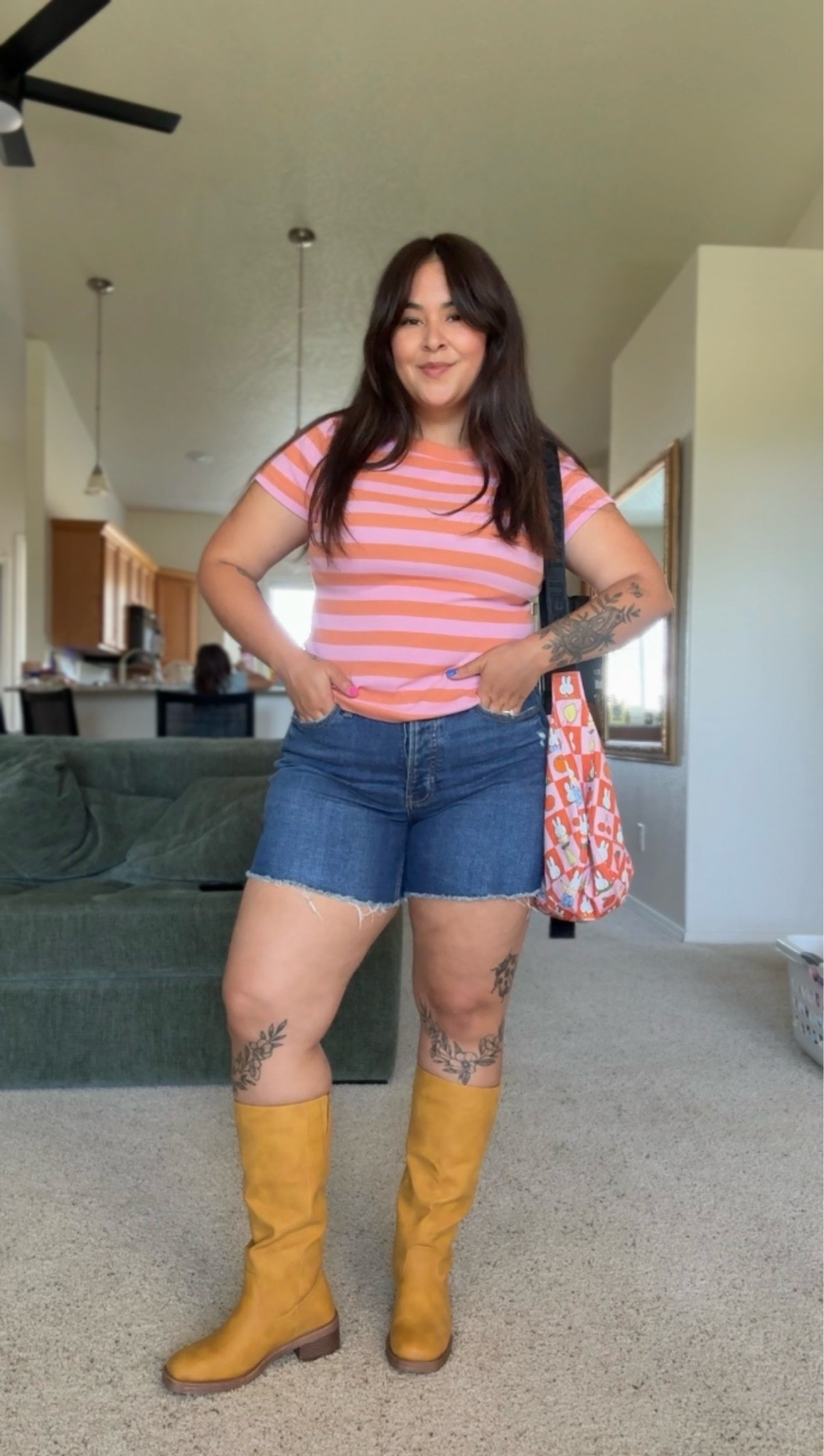 OOTD! Hi you guys it’s been too long ♥️♥️ wearing a large in the shirt and an 8 in the shorts. Boots are originally from Burlington but linking similar options. This wash of shorts is out of stock but linked similar.

#LTKootd #LTKPetite #LTKMidsize