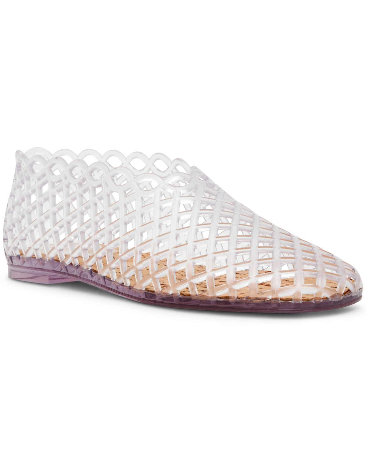 Steve Madden Women's Grove Caged Jelly Slip-On Flats - Clear | Macy's