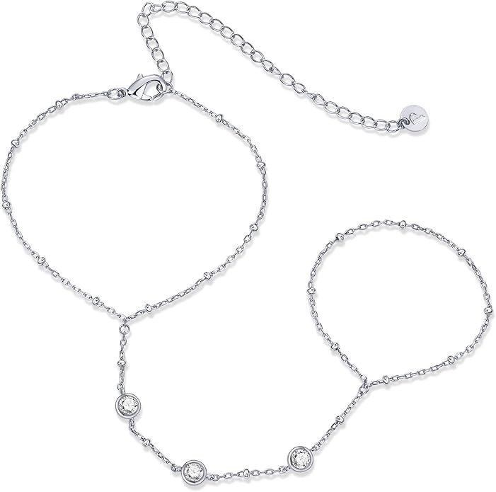 PAVOI 14K Gold Plated Hand Chains for Women - Adjustable Hand Chain Bracelet and Ring - Trendy Go... | Amazon (US)