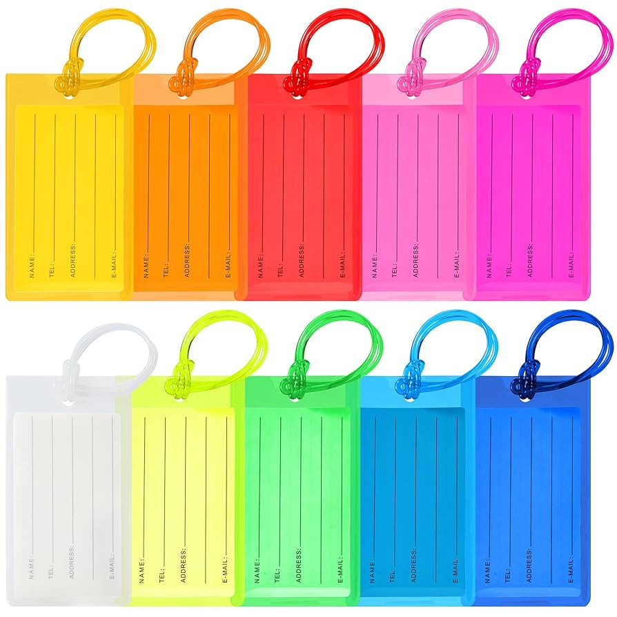 10 Pack Luggage Tags for Suitcases, Airplane Travel Essentials for Flying, International Travel M... | Amazon (US)
