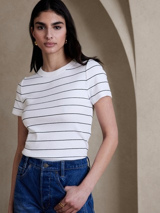 Ribbed Shrunken T-Shirt | Banana Republic (US)