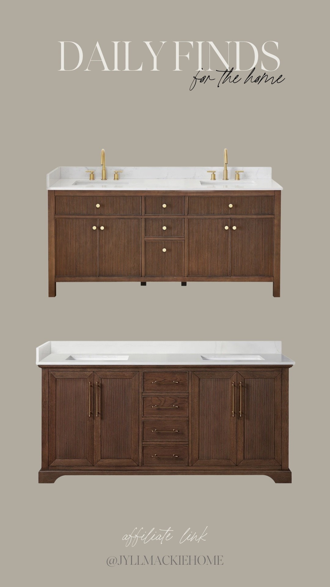 Fluted dark oak bathroom vanities!



#LTKHome