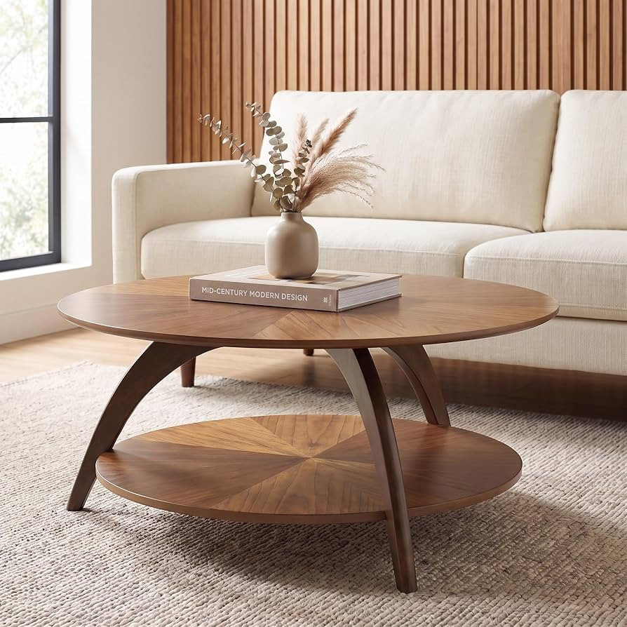 Martin Svensson Home LAX Mid Century Wood Coffee Table, Nutmeg & Espresso | Amazon (US)