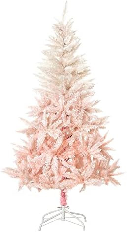 HOMCOM 5ft Unlit Spruce Artificial Christmas Tree with Realistic Branches and 450 Tips, Pink | Amazon (US)